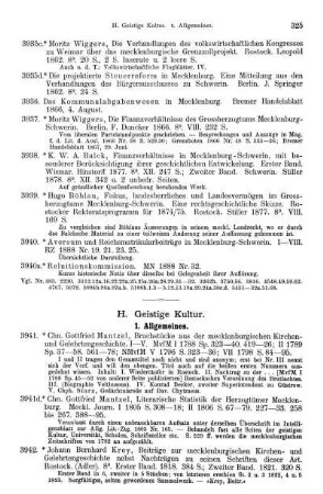 H. Geistige Kultur.