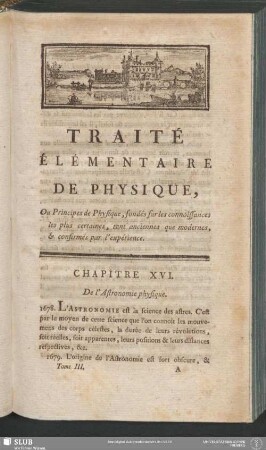 Chapitre XVI. De l'Astronomie physique
