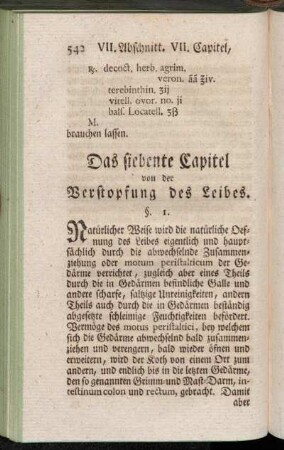 Das siebente Capitel von der Verstopfung des Leibes