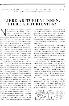Liebe Abiturientinnen, liebe Abiturienten!