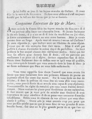 Cinquiéme Entretien du 10e de Mars.