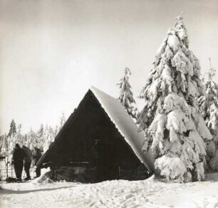 Zinnwald-Georgenfeld. Moorhütte im Hochmoor