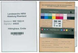 Entnazifizierung Emilie Hillringhaus , geb. 20.05.1907 ()