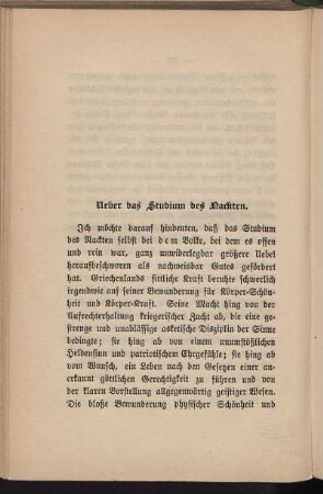 Ueber das Studium des Nackten.