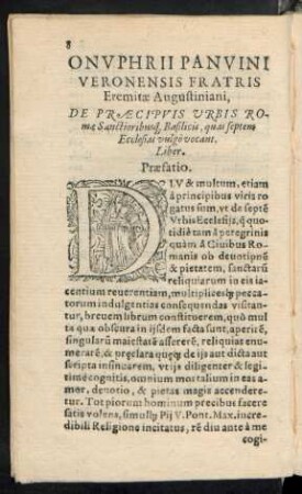 Onuphrii Panvini Veronensis Fratris Eremitae Augustiniani, De Praecipuis Urbis Romae Sanctioribusque Basilicis, quas septem Ecclesias vulgo vocant. Liber.