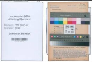 Entnazifizierung Heinrich Schneider , geb. 17.01.1901 ()