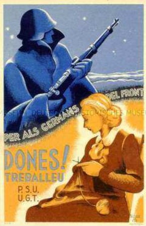 Republikanische Postkarte aus dem Spanischen Bürgerkrieg