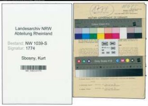 Entnazifizierung Kurt Sbosny , geb. 18.07.1899 (Gelderheber)