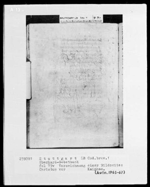 Das Eberhardgebetbuch — Christus vor Kaiphas, Folio 79verso