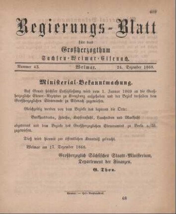 Nr. 43 : 24. Dezember 1868