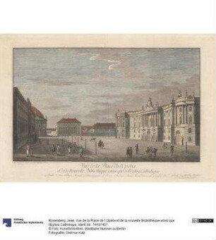 Vue de la Place de l' Opéra et de la nouvelle Bibliothèque ainsi que l'Église Catholique
