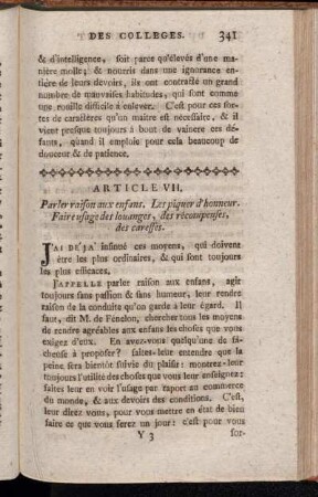 Article VII. Parler raison aux enfans. [...].