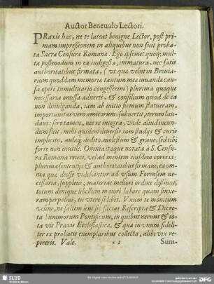 Auctor Beneuolo Lectori