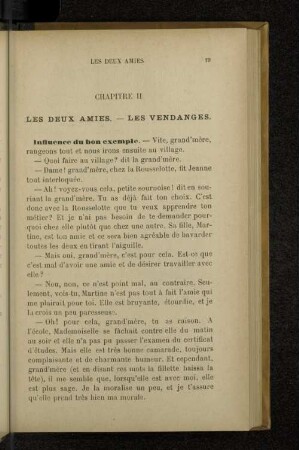 Chapitre II Les deux amies. - Les vendanges.