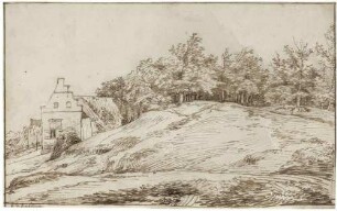 Landschaft mit Gebäuden und Bäumen