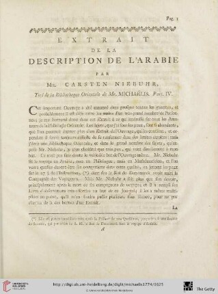 Extrait de la description de l’arabie par Mr. Carsten Niebuhr […]