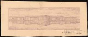 Hochschule für Tanzkunst Schinkelwettbewerb 1929: Perspektivische Ansicht von N (vom See)