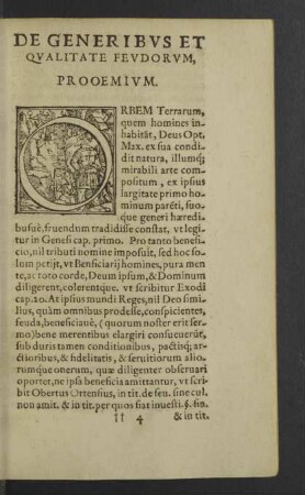 De generibus et qualitate feudorum, Prooemium.