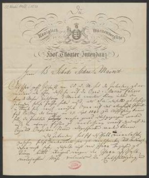 Brief an B. Schott's Söhne : 27.07.1843