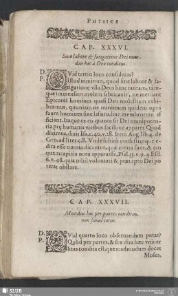 Cap. XXXVI. Sino labore & fatigatione Dei mundus hic à Deo conditus