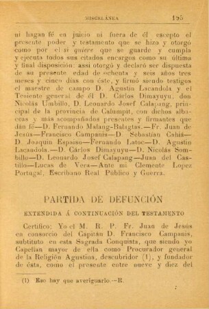 Partida de defunción