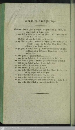 Druckfehler und Zusätze