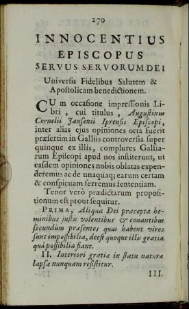 Innocentius Episcopus Servus Servorum Dei Universis Fidelibus Salutem & Apostolicam benedictionem.