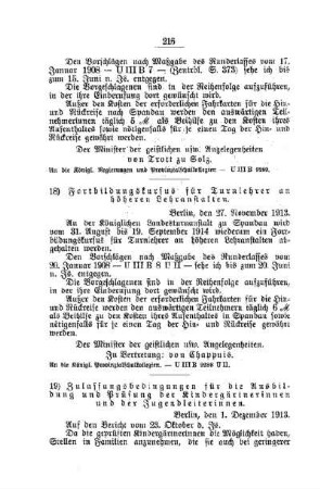 Fortbildungskursus für Turnlehrer an höheren Lehranstalten : [D. Allgemeine Angelegenheiten der Unterrichtsanstalten]