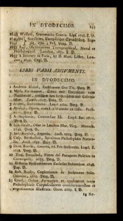 Libri Varii Argumenti
