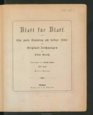 Blatt für Blatt : eine zweite Sammlung acht farbiger Bilder nach Original-Zeichnungen