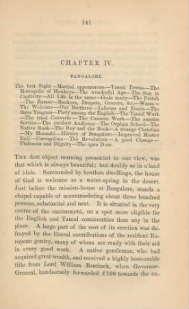 Chapter IV. Bangalore