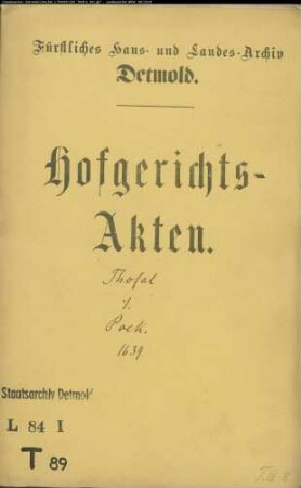 Tofahl, Johanns Kinder Vormunde Albert Scheffer, Alhard Wulfert und Joh. Nemann gegen Rat zu Salzuflen und Johann Poek in Lemgo - Schuldforderung