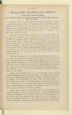 II. Zeitgenossen Goethes und Schillers
