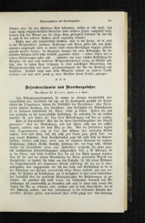 Deszendenztheorie und Vererbungslehre