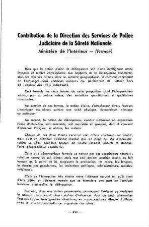343-346, Contribution de la Direction des Services de Police Judiciaire de la Sûreté Nationale