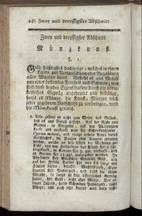 Zwey und dreyssigster Abschnitt. Münzkunst.