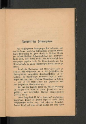 Vorwort des Herausgebers.