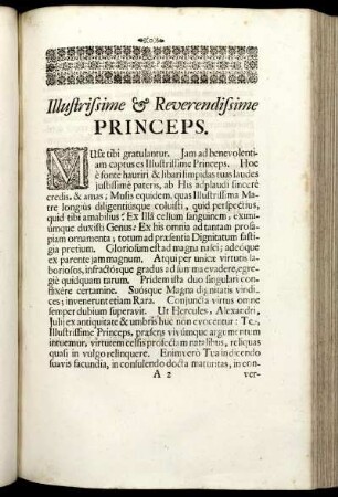 Illustrime & Reverendissime Princeps.