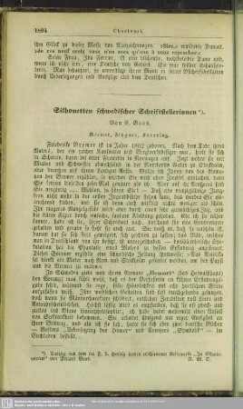 Silhouetten schwedischer Schriftstellerinnen - Bremer, Flygare, Knorring