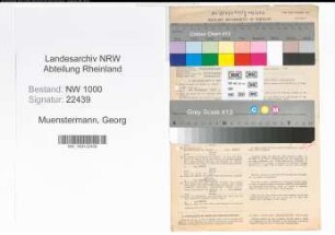 Entnazifizierung Georg Muenstermann, geb. 08.05.1899 (Ingenieur)