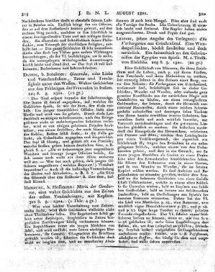 Danzig, b. Brückner: Gioconda, oder Liebe und Vaterlandsinn, Treue und Treulosigkeit unter den Waffen. Wahre Geschichte aus den Feldzügen der Franzosen in Italien. 104 S. 8. 1801.