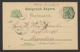 Brief von Franz Vollmann an Hermann Poeverlein