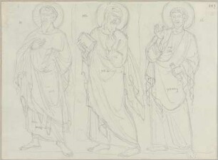 Die Apostel in dem Säulengang des Querschiffs der oberen Kirche von San Francesco in Assisi aus der Zeit des Giunta Pisano