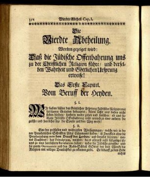 Das Erste Capitel. Vom Beruff der Heyden.