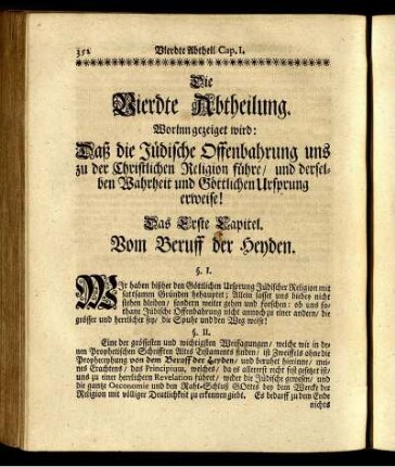 Das Erste Capitel. Vom Beruff der Heyden.