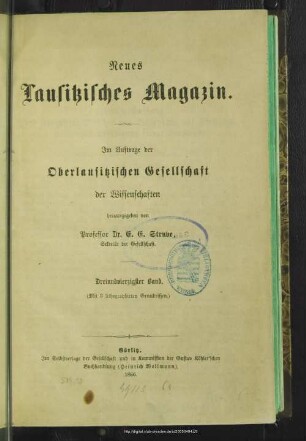 43.1866: Neues lausitzisches Magazin : Zeitschrift der Oberlausitzischen Gesellschaft der Wissenschaften