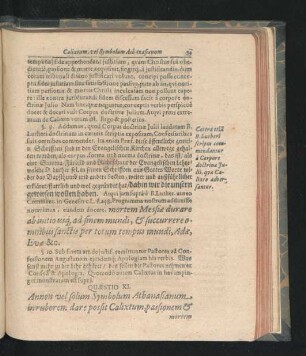 Quaestio XI. Annon vel solum Symbolum Athanasianum in ruborem dare possit Calixtum ... ?