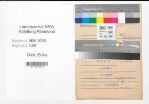Entnazifizierung Erika Gast , geb. 26.09.1912 (Lehrerin)
