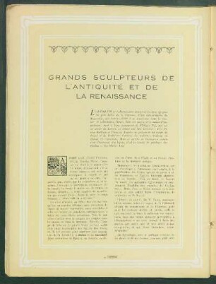 Grands sculpteurs de l'Antiquité et de la Renaissance