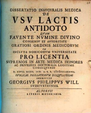 Diss. inaug. med. de usu lactis antidoto